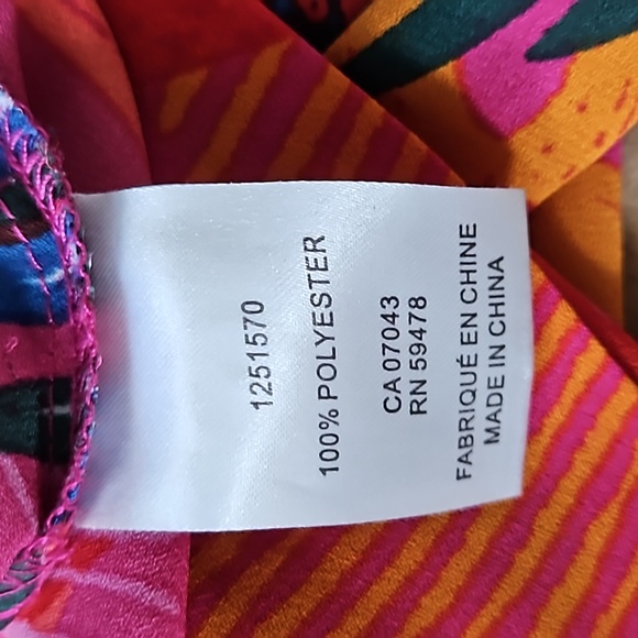 Joie raspberry colorful parrot themed crop tie front blouse-L - Picture 8 of 10